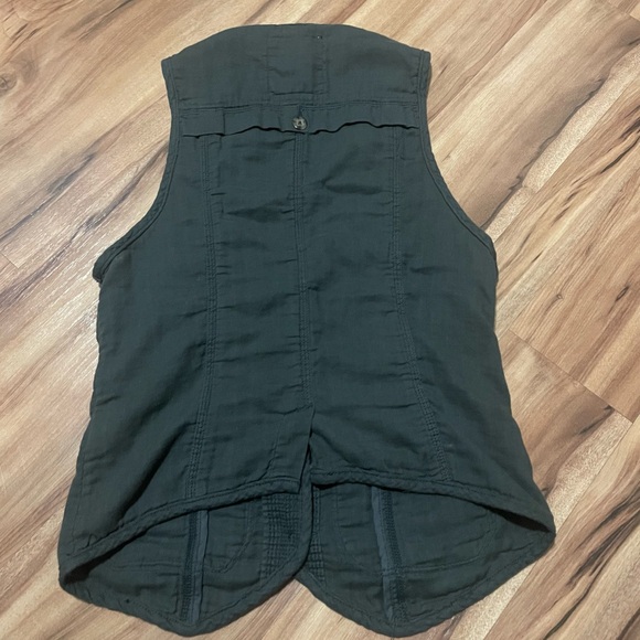 Y2K American Eagle Olive Button-Up Vest Shirt Sz Med - Picture 5 of 7